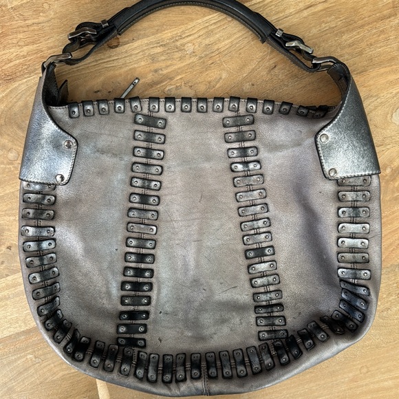 Burberry Embellished Metallic Leather Hobo Bag - Picture 2 of 10